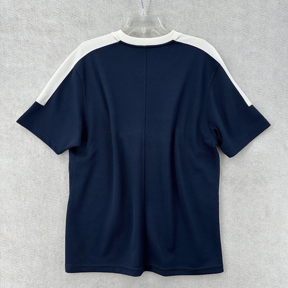 Nike Soccer Shirt Mens LARGE Blue Center Spell Out Outdoor Athletic Quick Dry - Picture 2 of 16